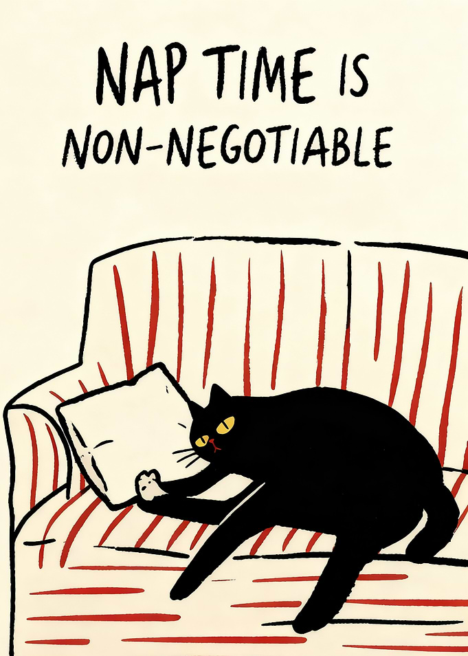 Nap Time is Non-Negotiable Cat
