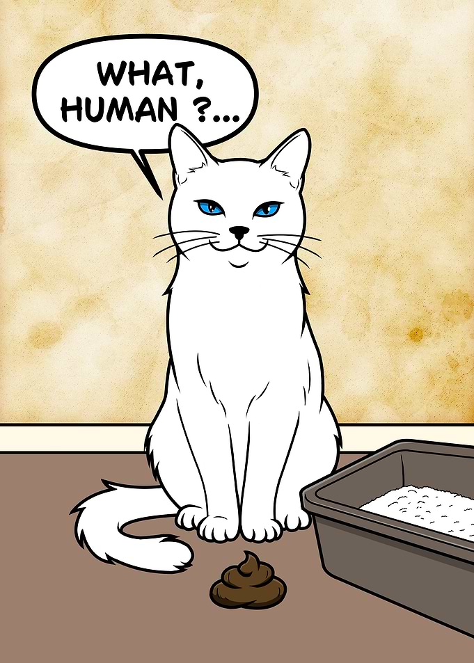 WHAT, HUMAN ?... Cat Poop