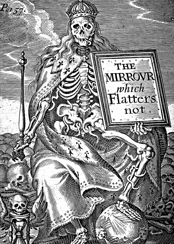 Death as King Shows a Mirror to Mankind Engraving