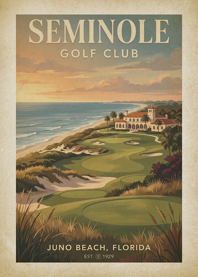 Seminole Golf Club Vintage Poster