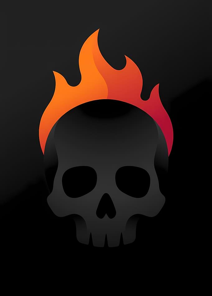 Skull with Flames Icon