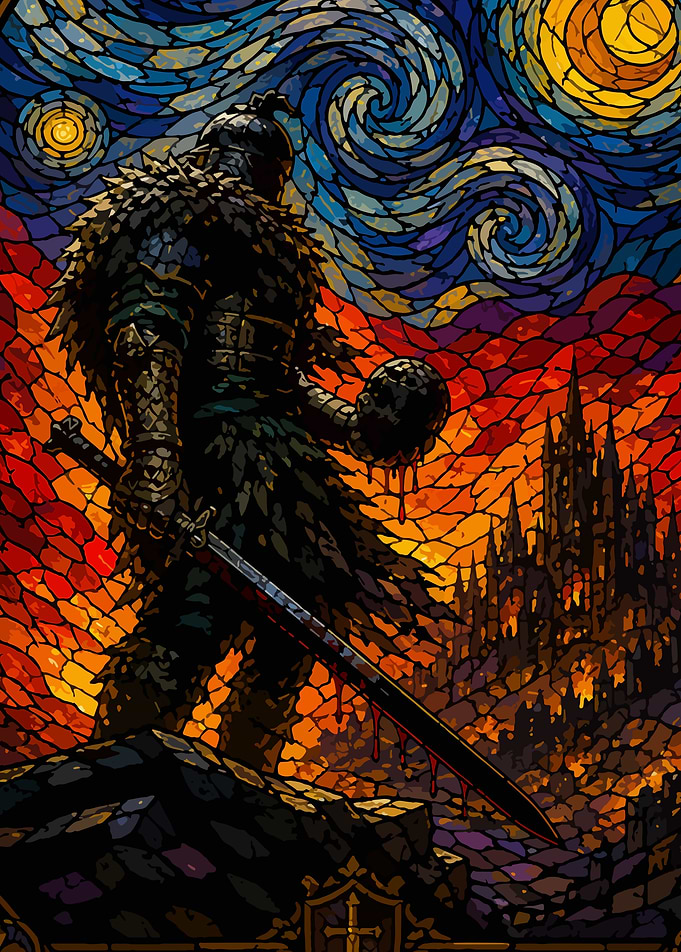 Knight with Sword and Skull