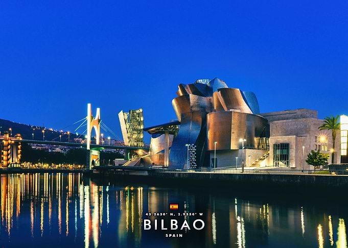 Bilbao Guggenheim Museum at Night