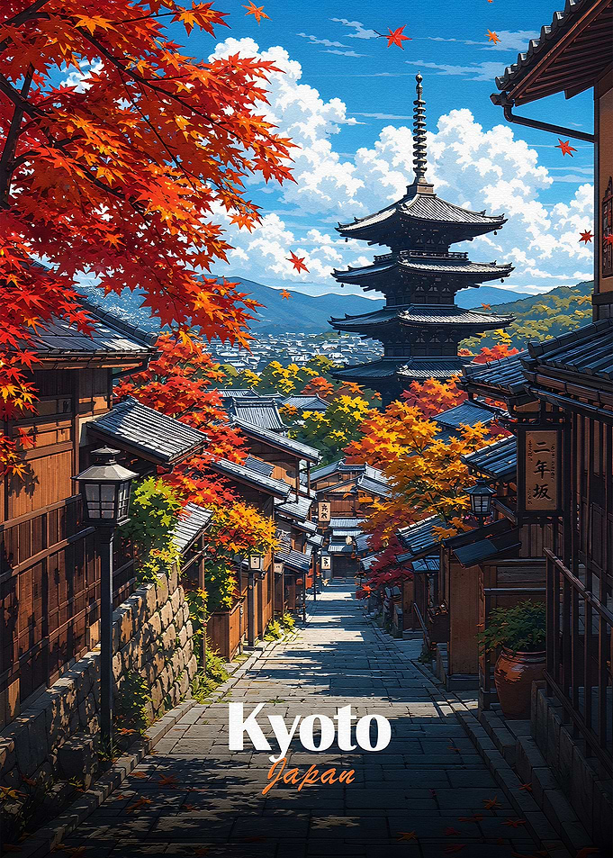 Kyoto Street in Autumn