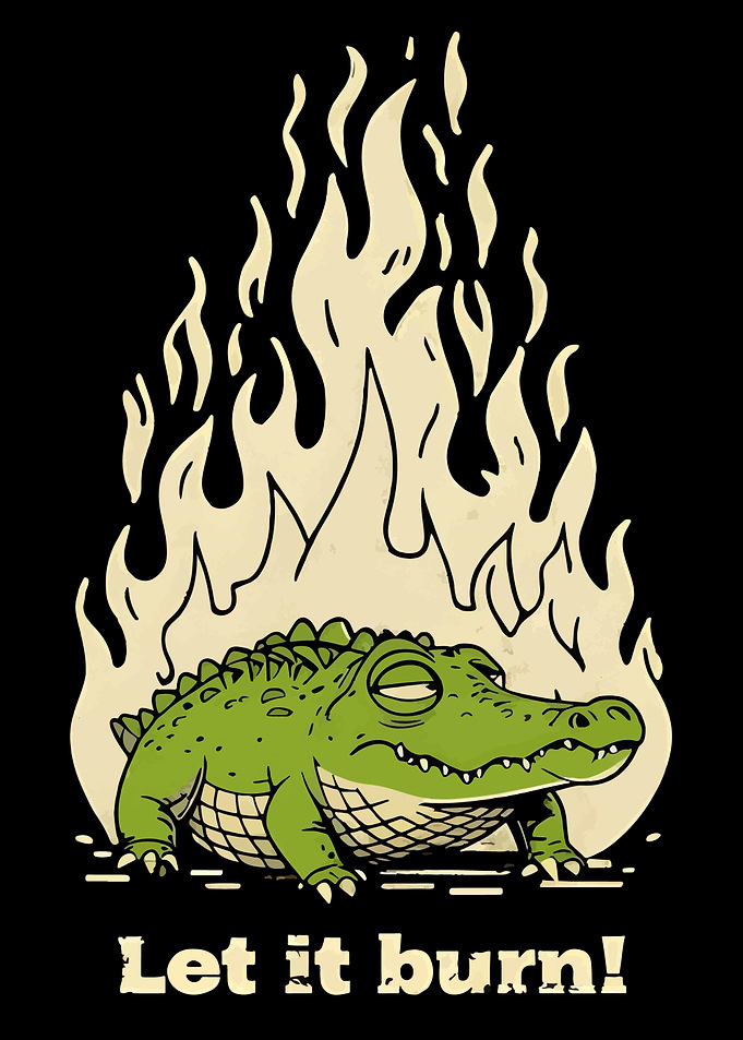 Alligator on Fire Let it Burn