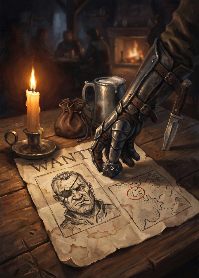 Wanted Poster and Dice