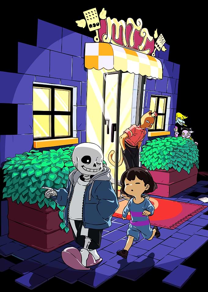 Undertale characters outside MTT Resort