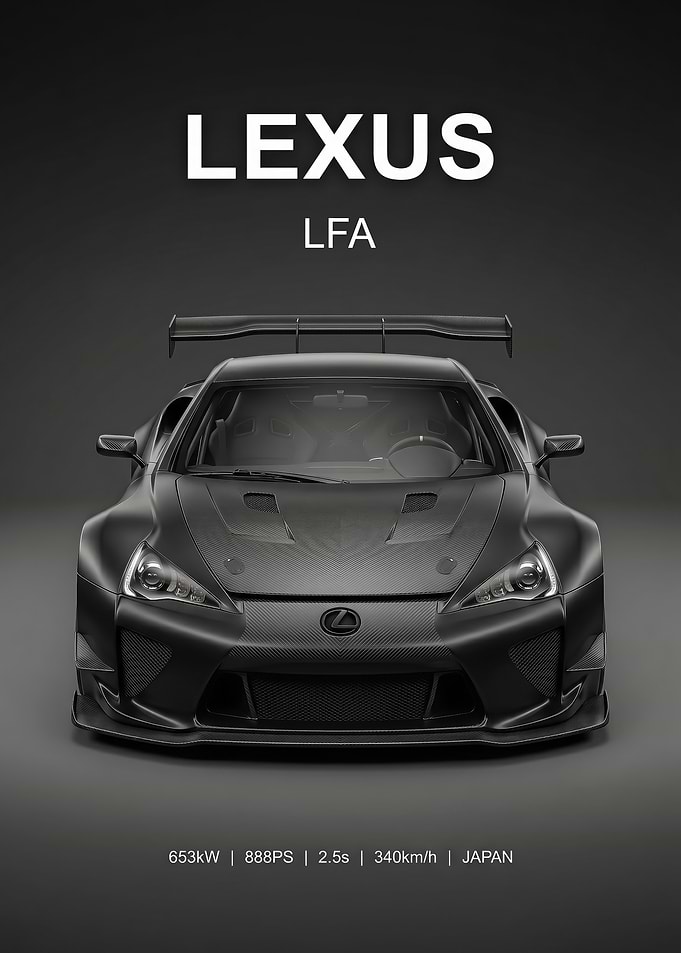 sleek black Lexus LFA Supercar poster