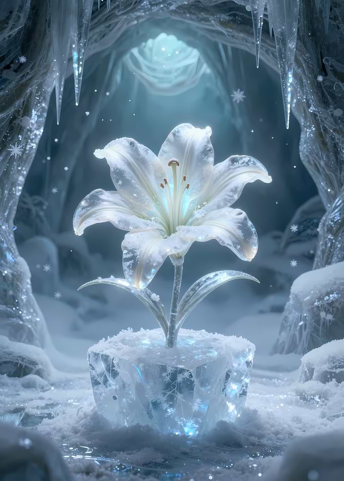 Frozen Lily in Ice Cave