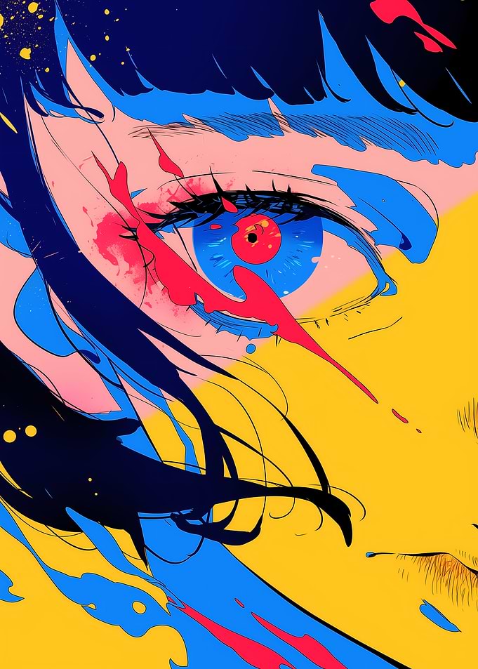 Vibrant Anime Eye Close-Up