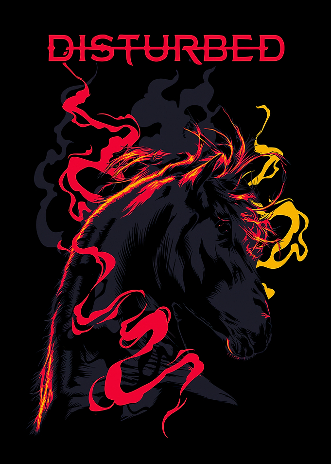 Disturbed Horse with Fiery Mane