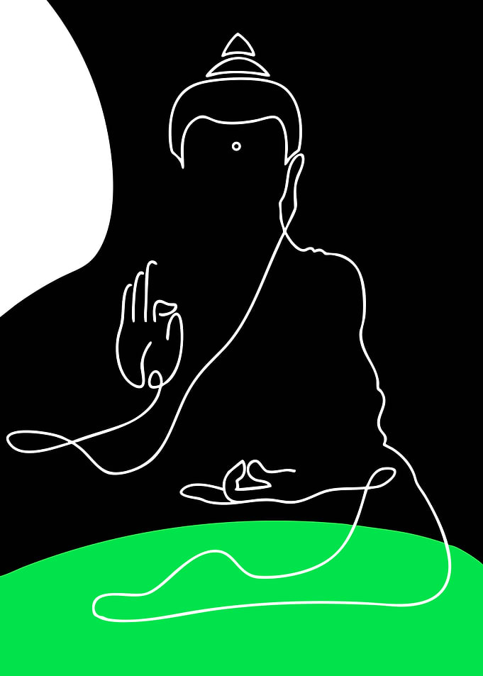 Minimalist Buddha Line Art
