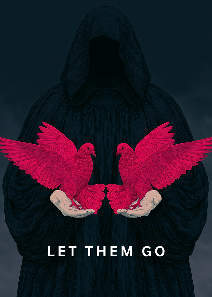 Grim Reaper with Pigeons