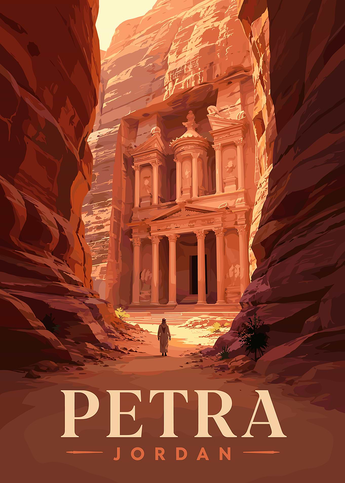 Petra Jordan Travel Poster