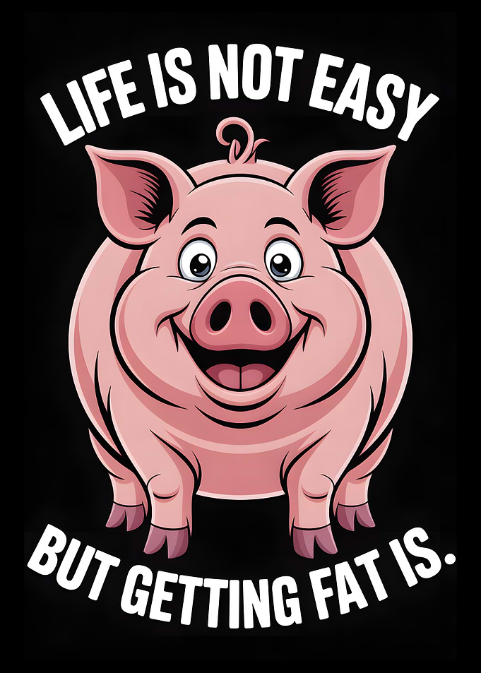 Funny Pig with Text