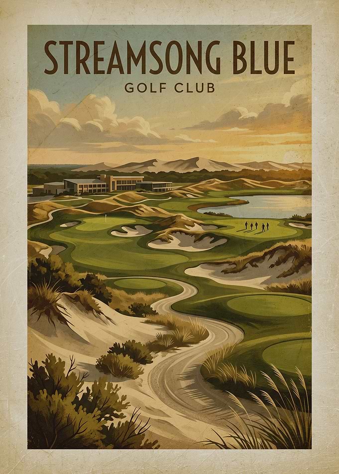Streamsong Blue Golf Club Vintage Poster