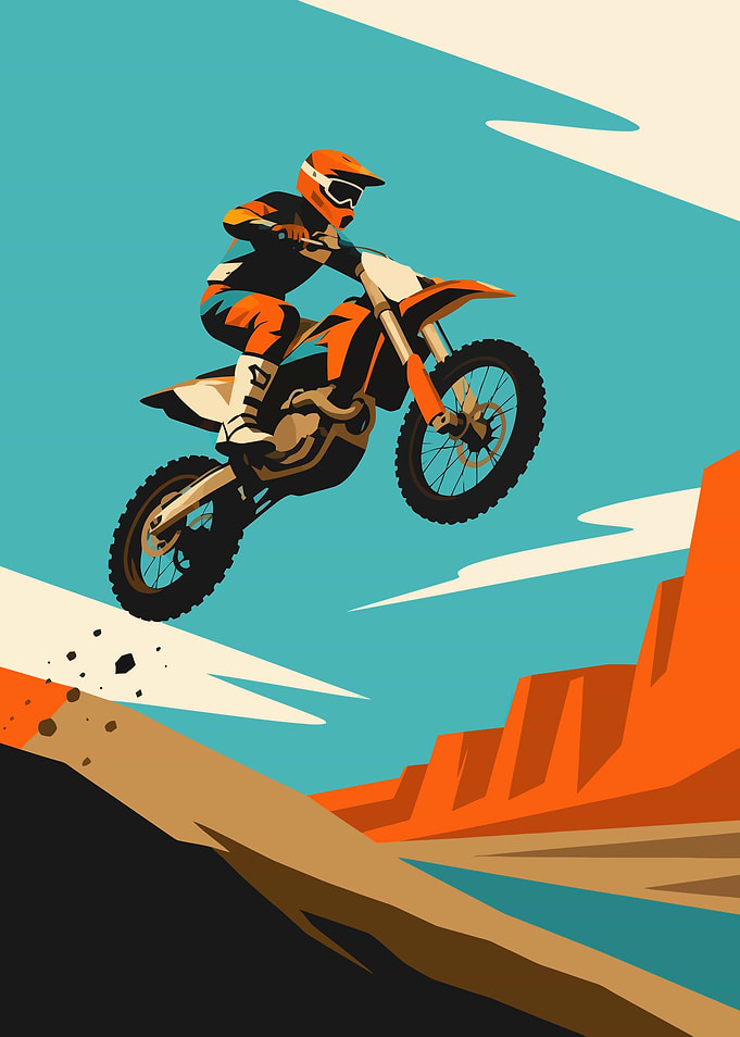Motocross Rider Mid-Air Jump