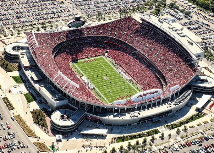 Aerial View of Arrowhead Stadium