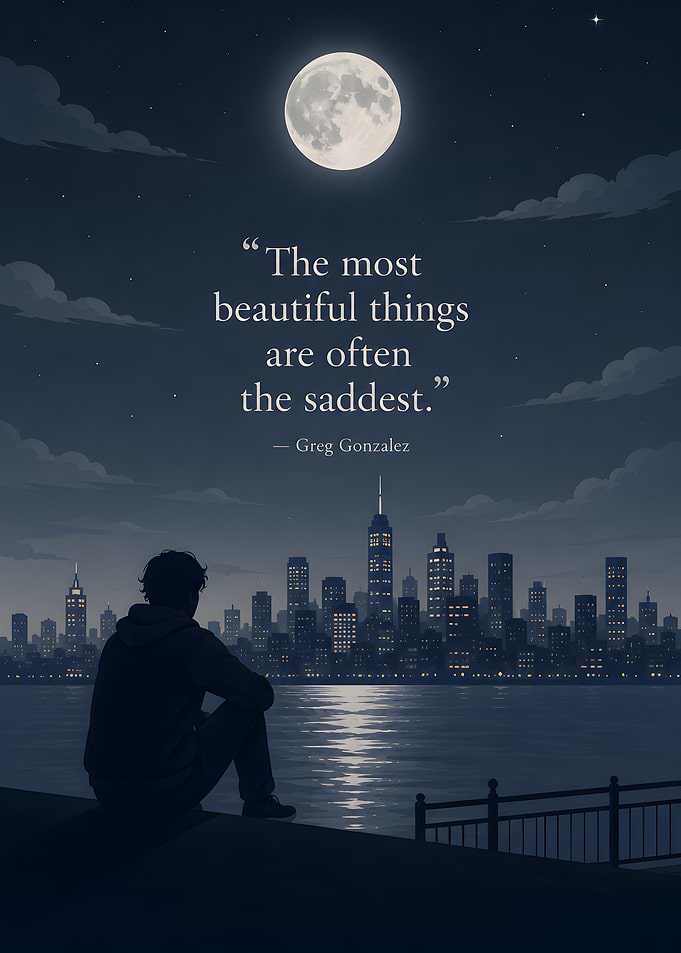 Man overlooking city at night