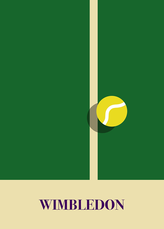 Wimbledon Tennis Ball on Court