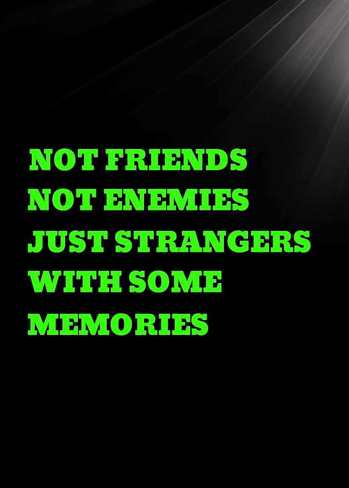 NOT FRIENDS NOT ENEMIES JUST STRANGERS WITH SOME MEMORIES - Not Friends, Not Enemies Text Art