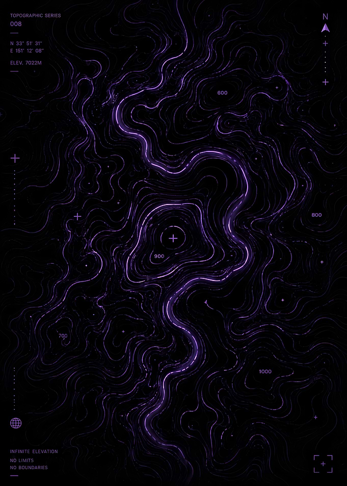 Abstract Topographic Map Art