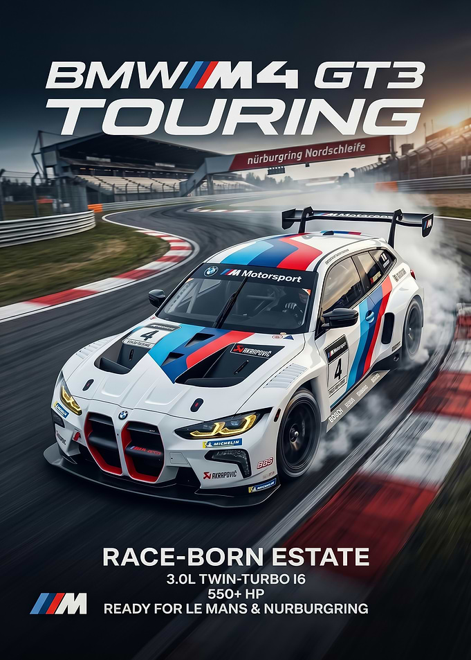 dynamic racing bmw m4 gt3 Touring Race Car poster