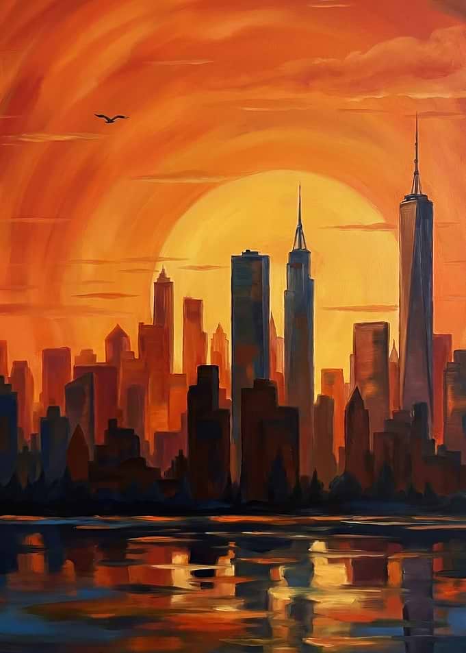 New York City Skyline at Sunset