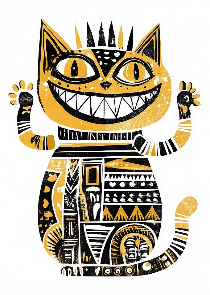 Whimsical Cat Illustration