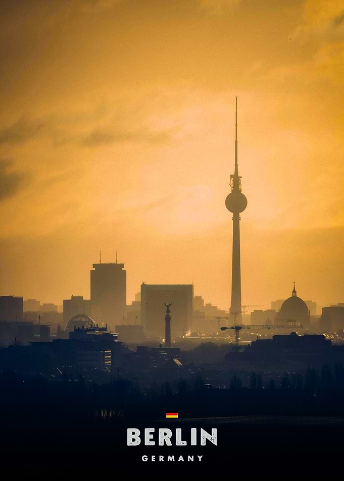 Berlin Skyline at Sunset