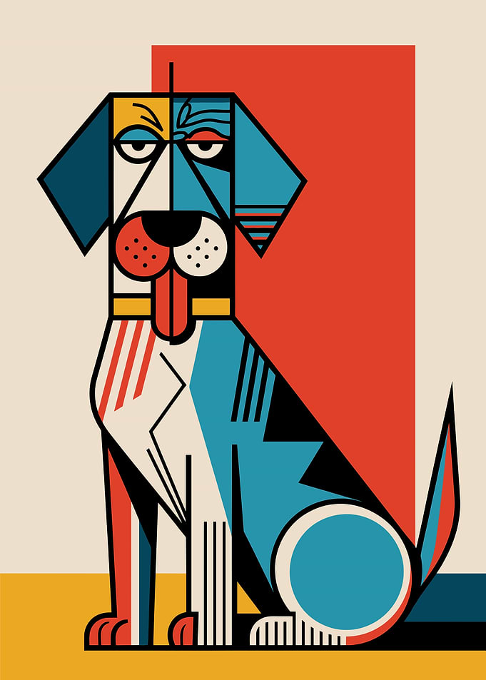 Geometric Dog Portrait