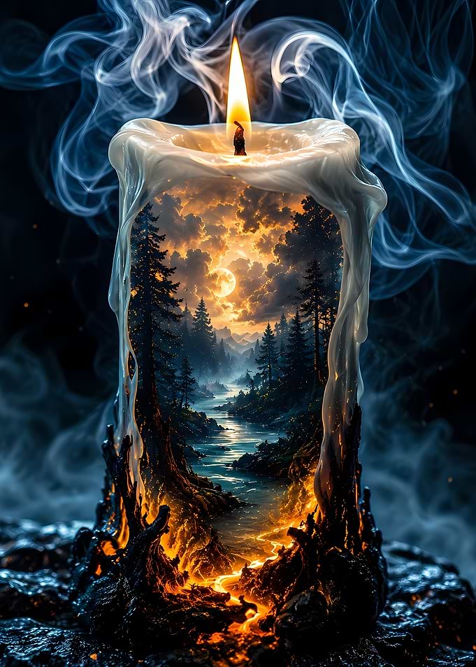 Enchanted Candle Landscape