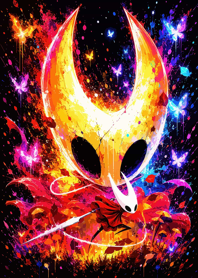 Hornet from Hollow Knight in vibrant colors