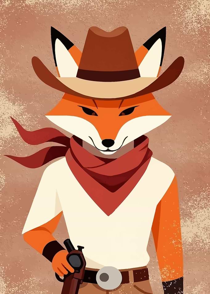Fox Cowboy with Gun