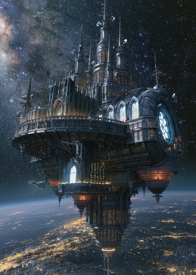 Sci-fi Gothic Castle in Space