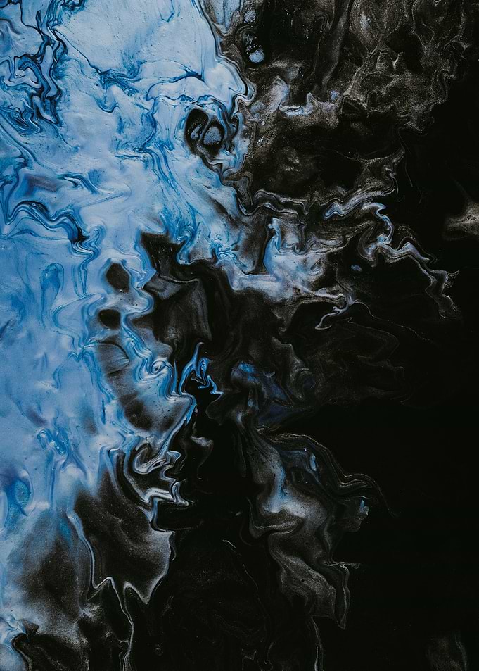 Abstract Blue and Black Swirls