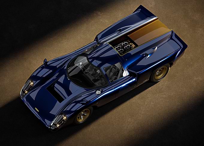 Blue and Gold Race Car