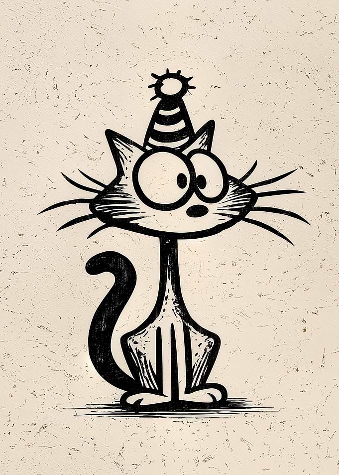 Funny Cat Wearing Party Hat