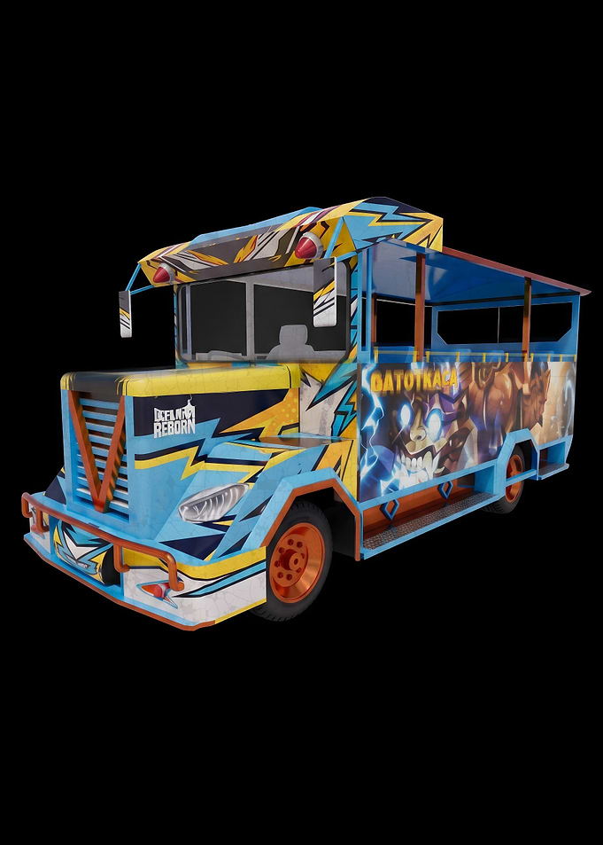 Customized Bus with Anime Graphics