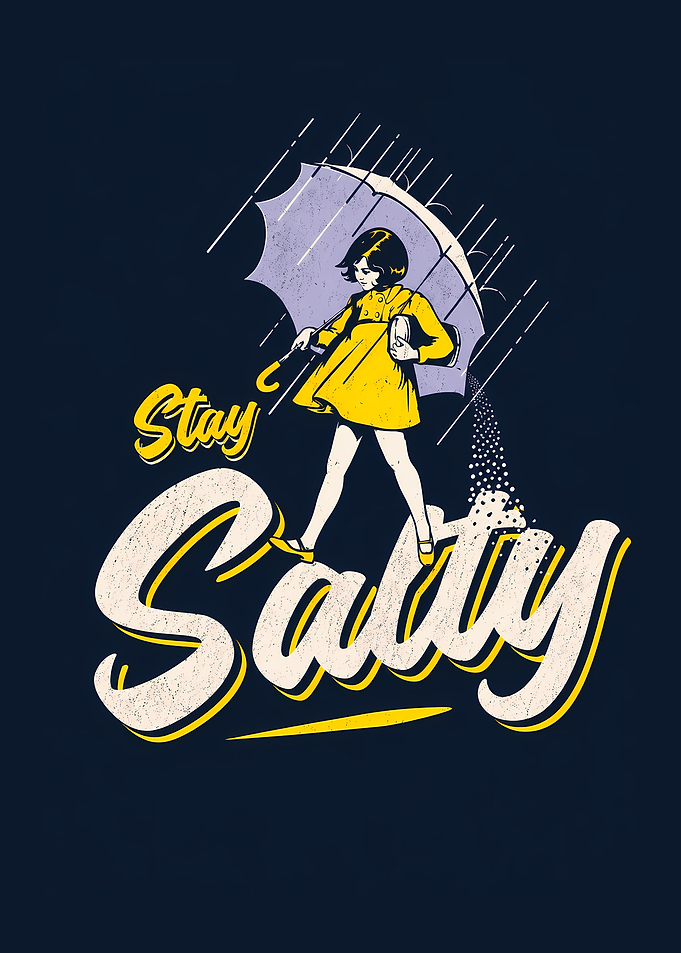 Girl with Umbrella and Salt