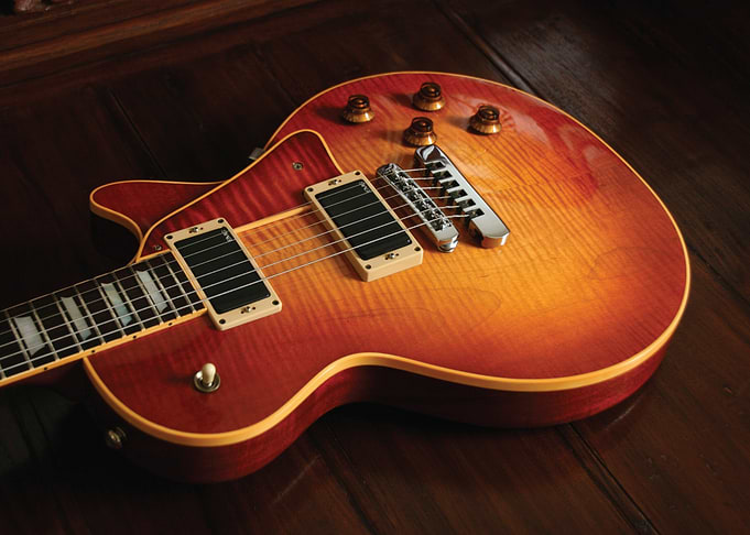 Electric Guitar on Wooden Surface gary moore