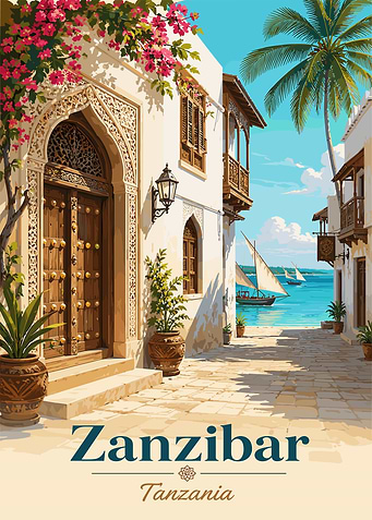 Zanzibar, Tanzania Travel Poster