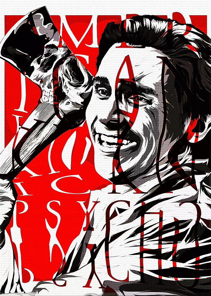 American Psycho Axe Skull Art