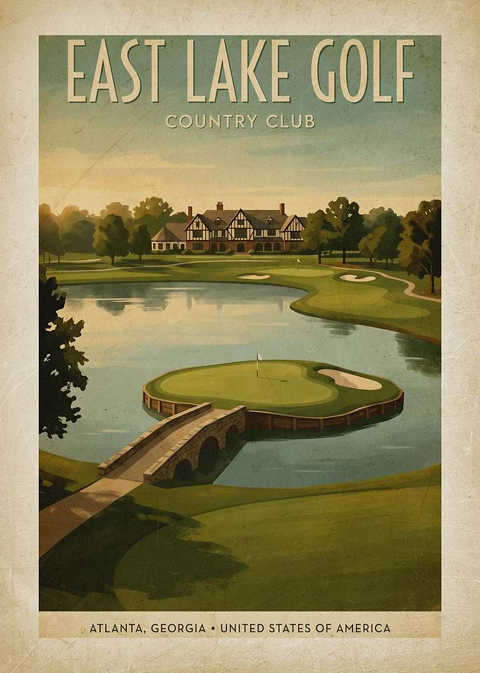 East Lake Golf Country Club Vintage Poster