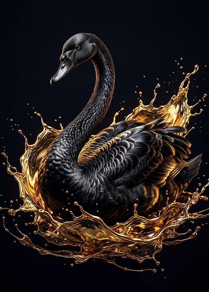 Black Swan Gold Splash Art
