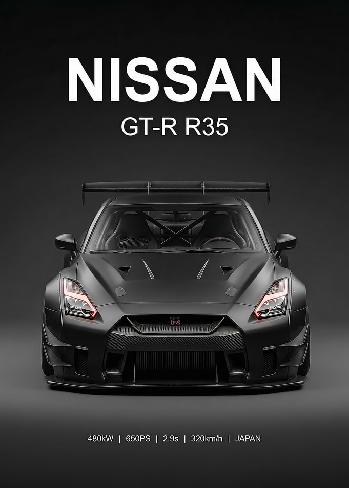 black angry Nissan GT-R R35