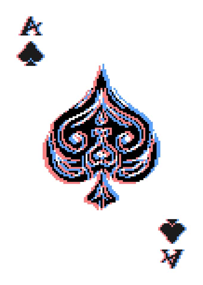 Pixelated Ace of Spades Card