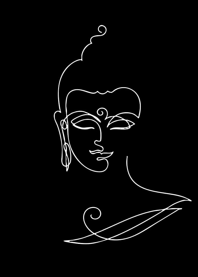 Minimalist Buddha Line Art