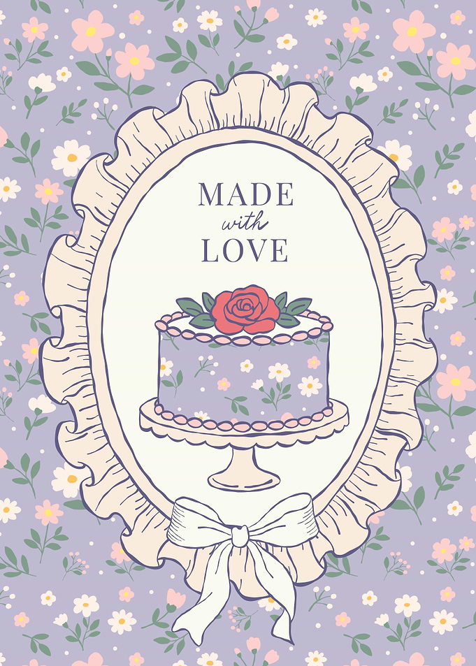 Made with Love Cake Illustration