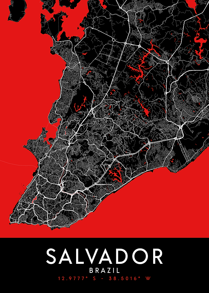 Salvador Brazil Dark Map